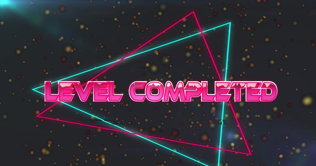 Retro Futuristic Level Completed Game Screen