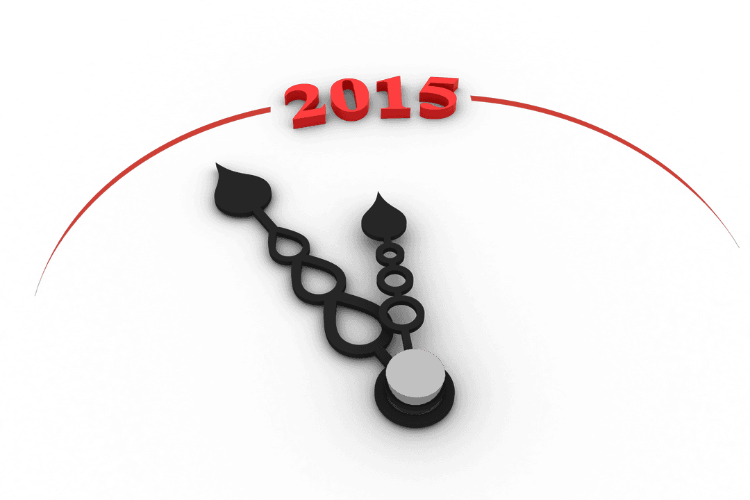 Transparent Clock Illustration Highlighting 2015 Year
