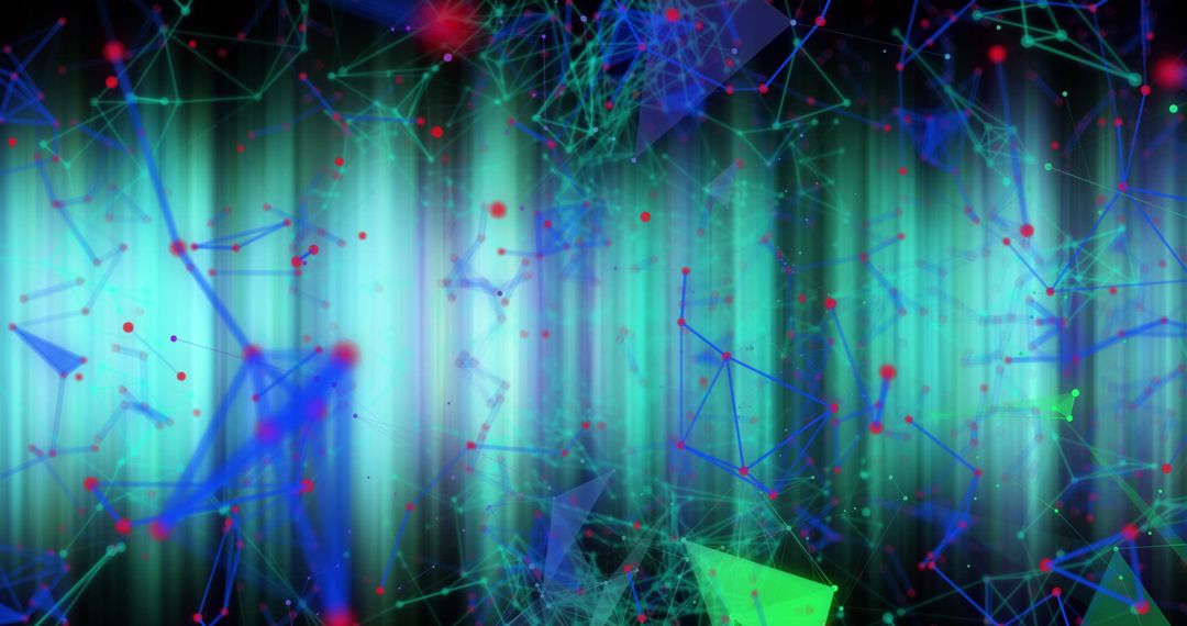 Abstract Digital Network with Glowing Stripes