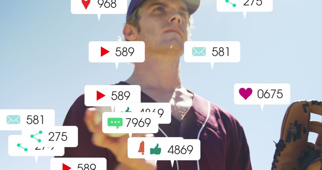 Baseball Player Engulfed in Social Media Notifications