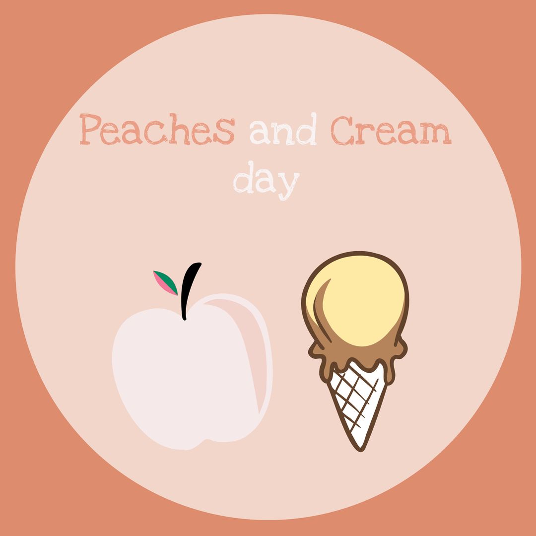 Peaches and Cream Day Celebration Illustration