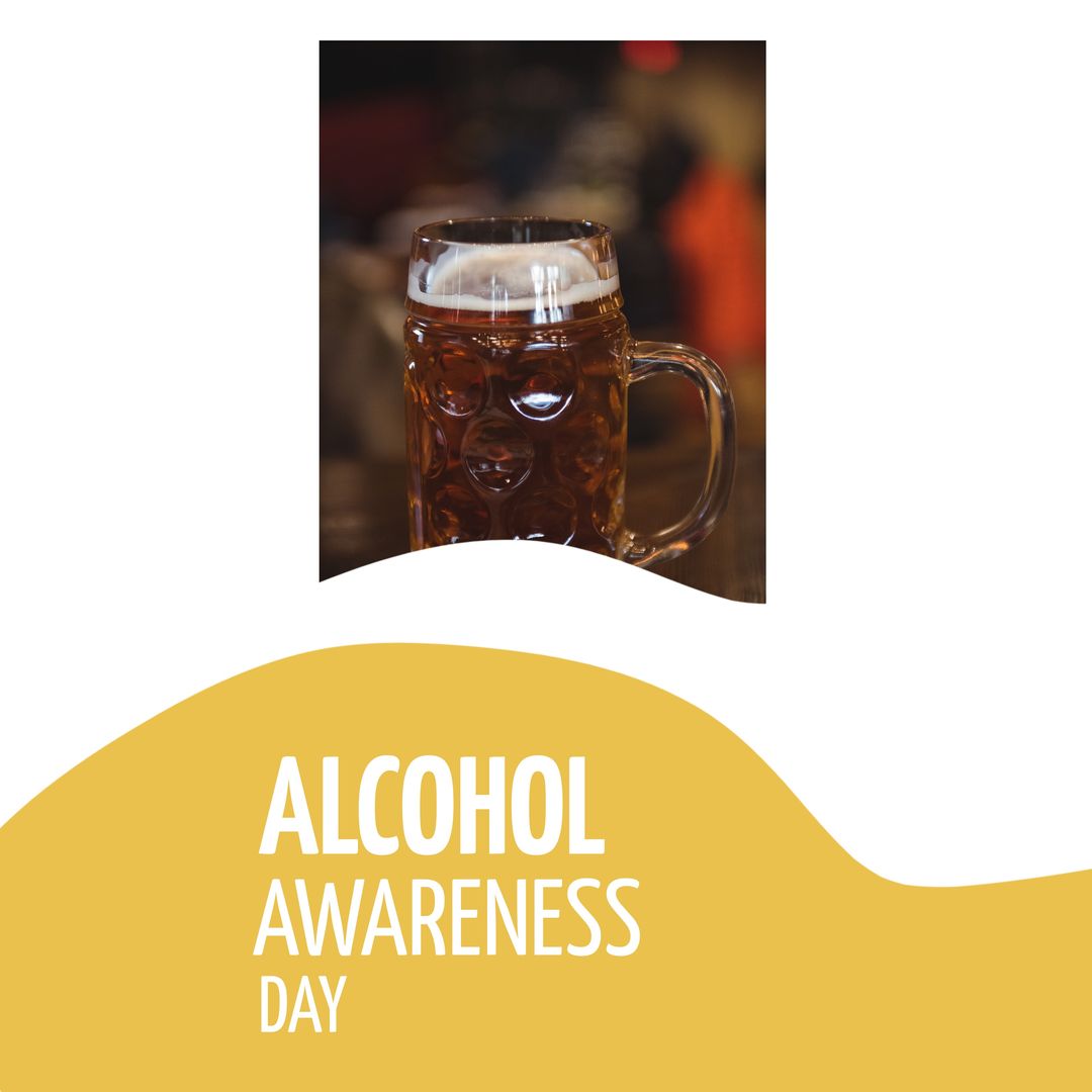 Alcohol Awareness Day Concept with Beer Glass on White Background - Download Free Stock Templates Pikwizard.com