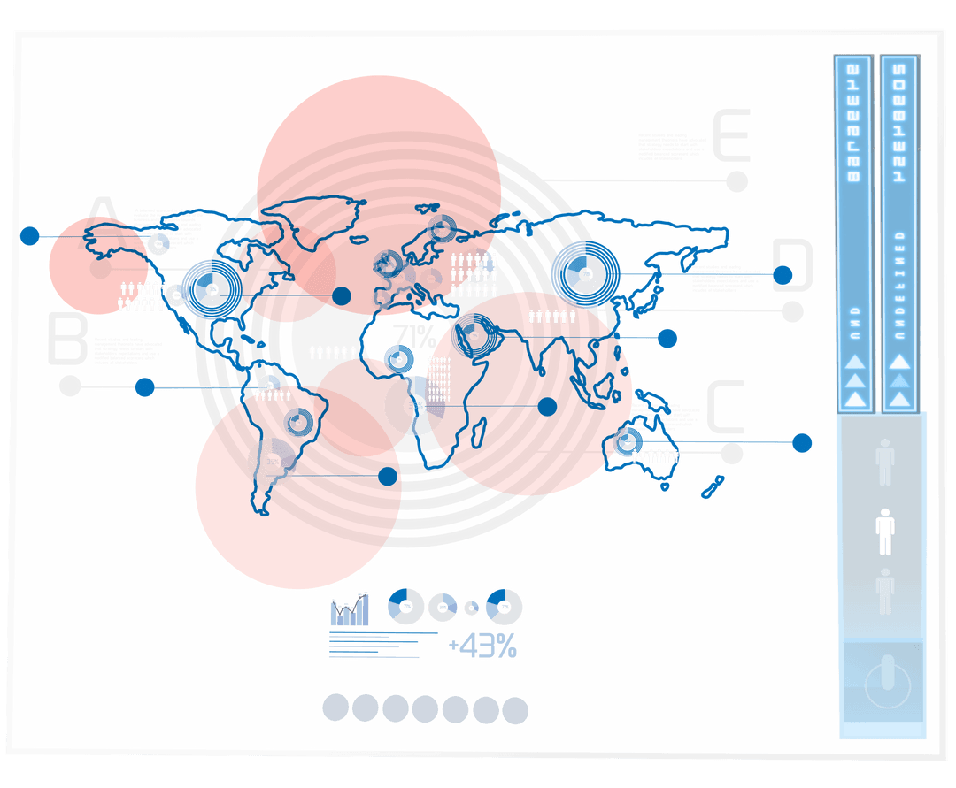 Digital Interface with World Map on Transparent Background Vector - Download Free Stock Images Pikwizard.com