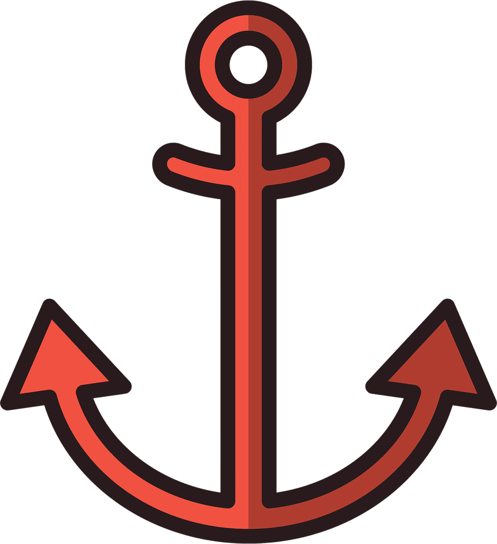 Red Anchor Illustration on Transparent Background