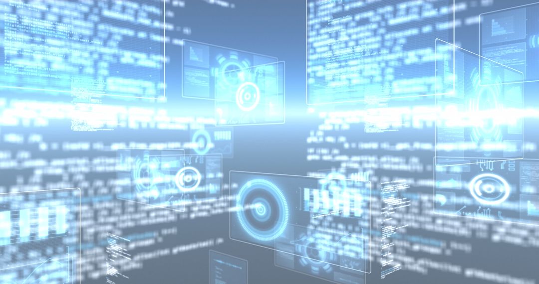 Digital Interface With Futuristic Data Processing Graphics - Free Images, Stock Photos and Pictures on Pikwizard.com