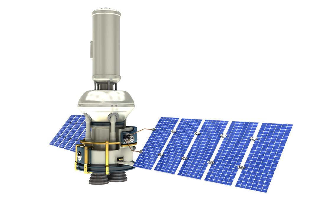 3D Modern Solar Power Satellite with Transparent Background - Download Free Stock Images Pikwizard.com