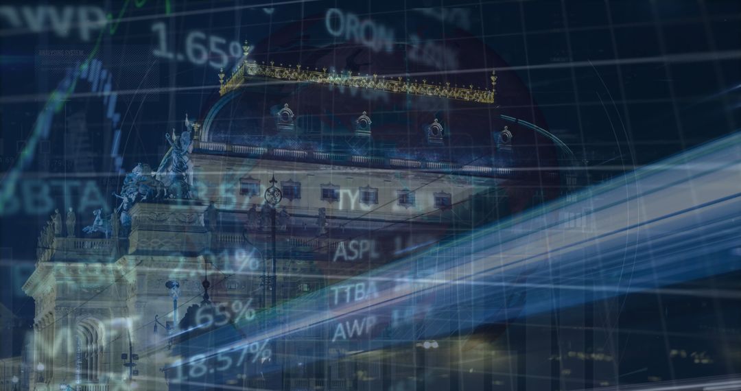 Digital Interface Overlay on Iconic City Skyline