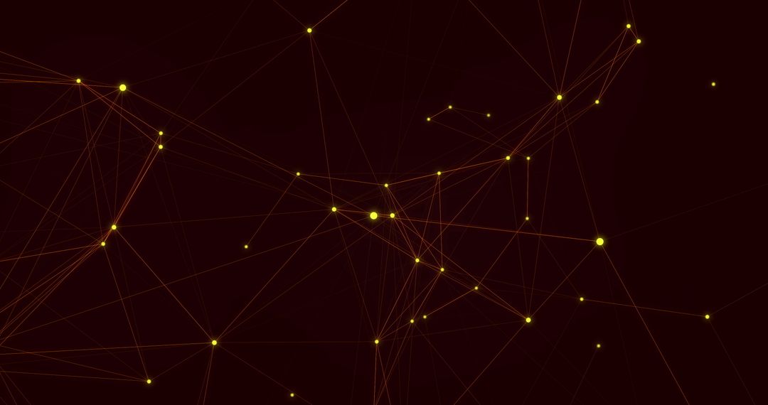Abstract Network of Glowing Yellow Connections in Motion