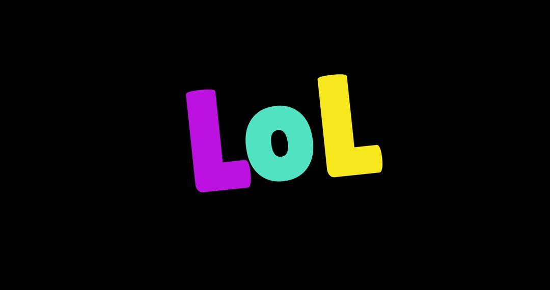 Vibrant LOL Text on Black Background for Fun Expressions