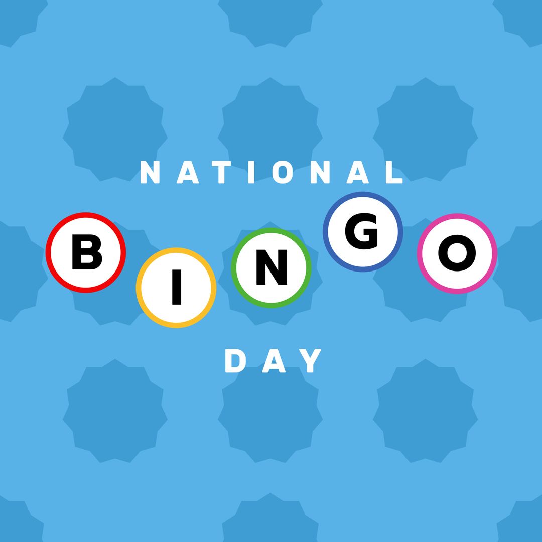 National Bingo Day Celebration Card with Colorful Bingo Balls