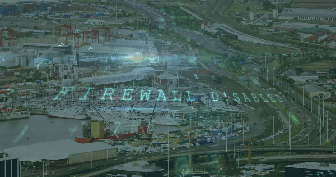 Digital Security Layer Over Urban Landscape