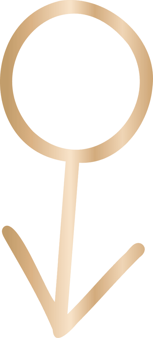 Elegant Golden Symbol on Transparent Background