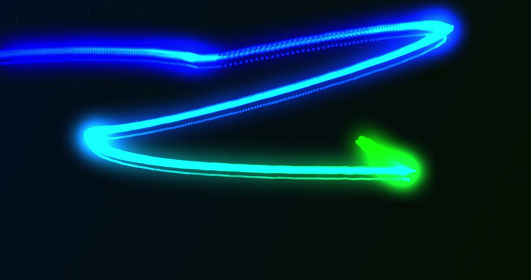 Dynamic Neon Light Trails on Black Background