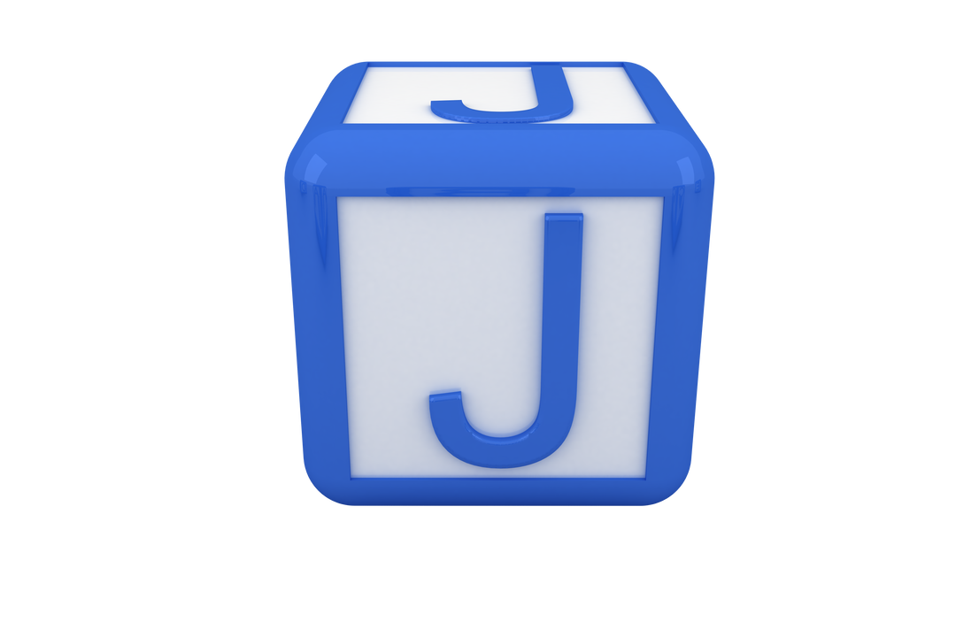 Transparent Blue Cube with Letter J Illustration on Transparent Background - Download Free Stock Images Pikwizard.com