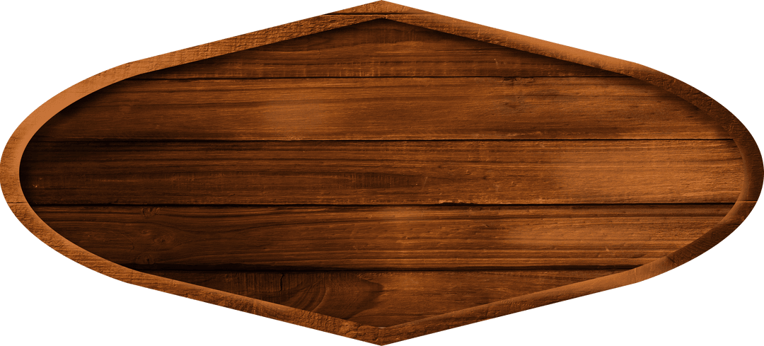 Rustic Oval Wooden Frame with Transparent Background