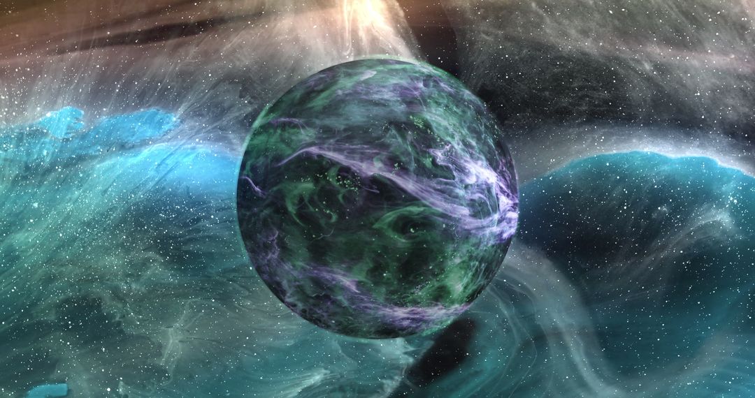 Mysterious Green Planet in Vivid Galaxy - Free Images, Stock Photos and Pictures on Pikwizard.com