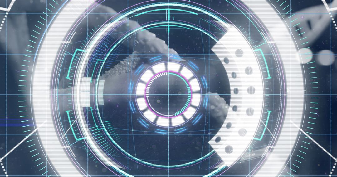 Futuristic DNA Scan Interface with Holographic Elements