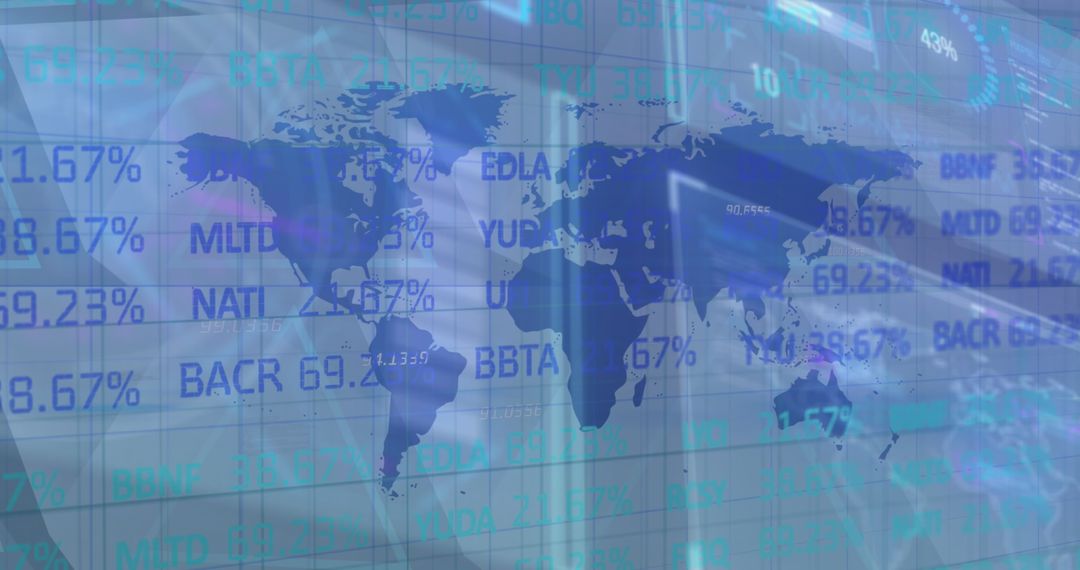 Digital Interface with Global Stock Market Data Overlay