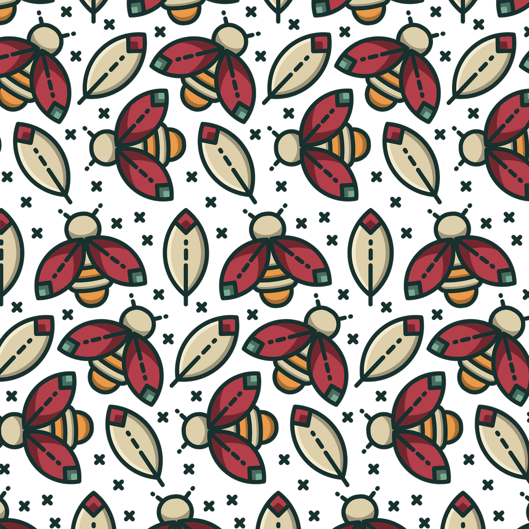 Transparent Background with Vector Pattern of Beetles and Leaves - Download Free Stock Images Pikwizard.com
