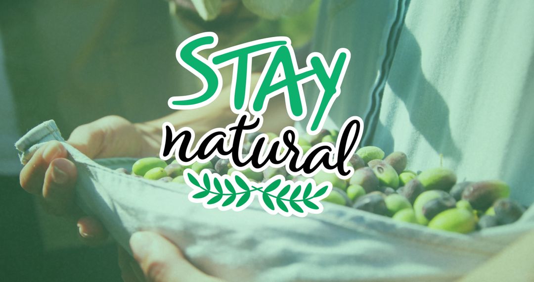 Stay Natural Message with Fruit Harvest Theme