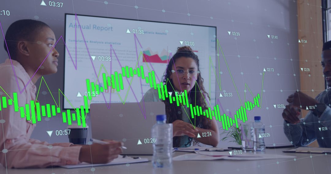 Analyzing Financial Data in Modern Office Meeting Room - Free Images, Stock Photos and Pictures on Pikwizard.com