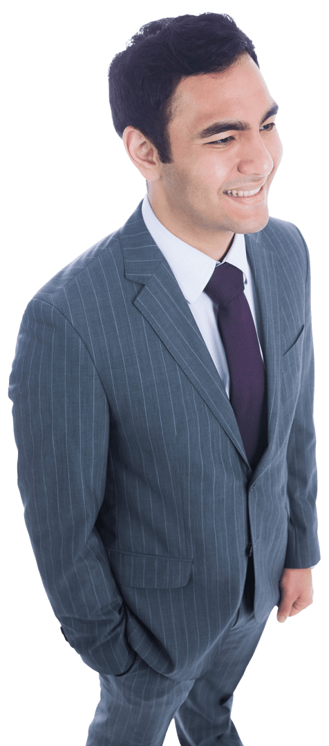 Confident Businessman Smiling on Transparent Background Isolated
