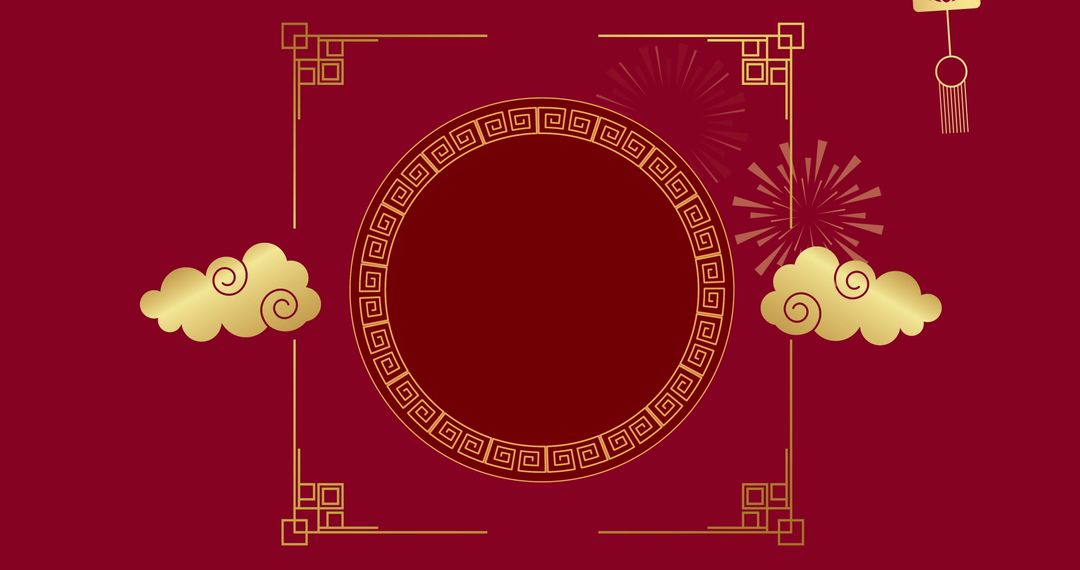 Elegant Chinese New Year Festive Background with Golden Clouds - Free Images, Stock Photos and Pictures on Pikwizard.com