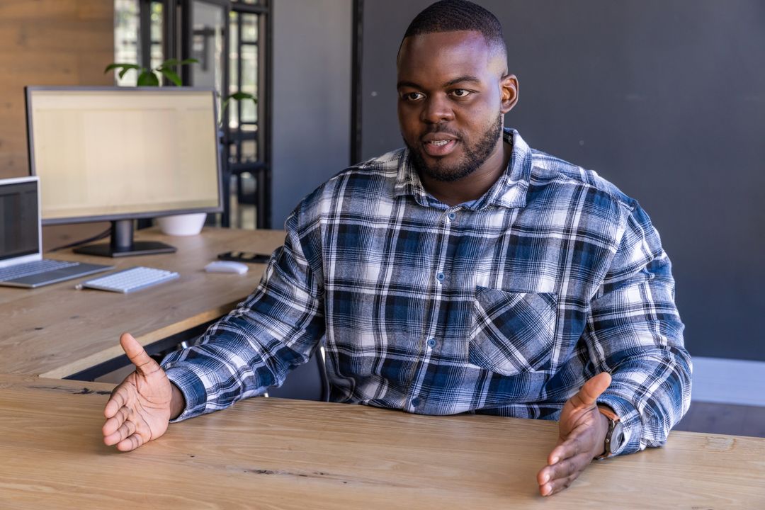 Businessman Discussing in Modern Office