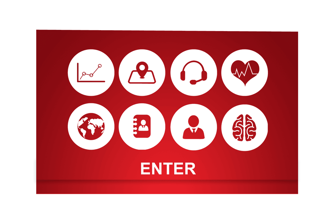 Digital Vector Illustrations of Communication Symbols on Transparent Background