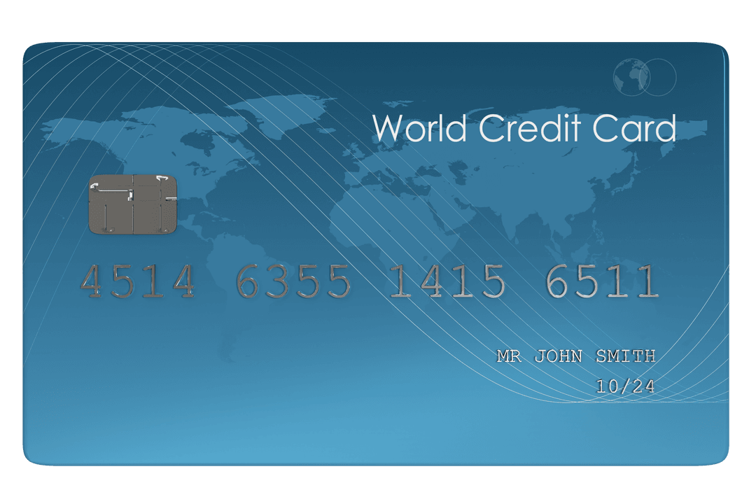 Digital Illustration of Credit Card on Transparent Background