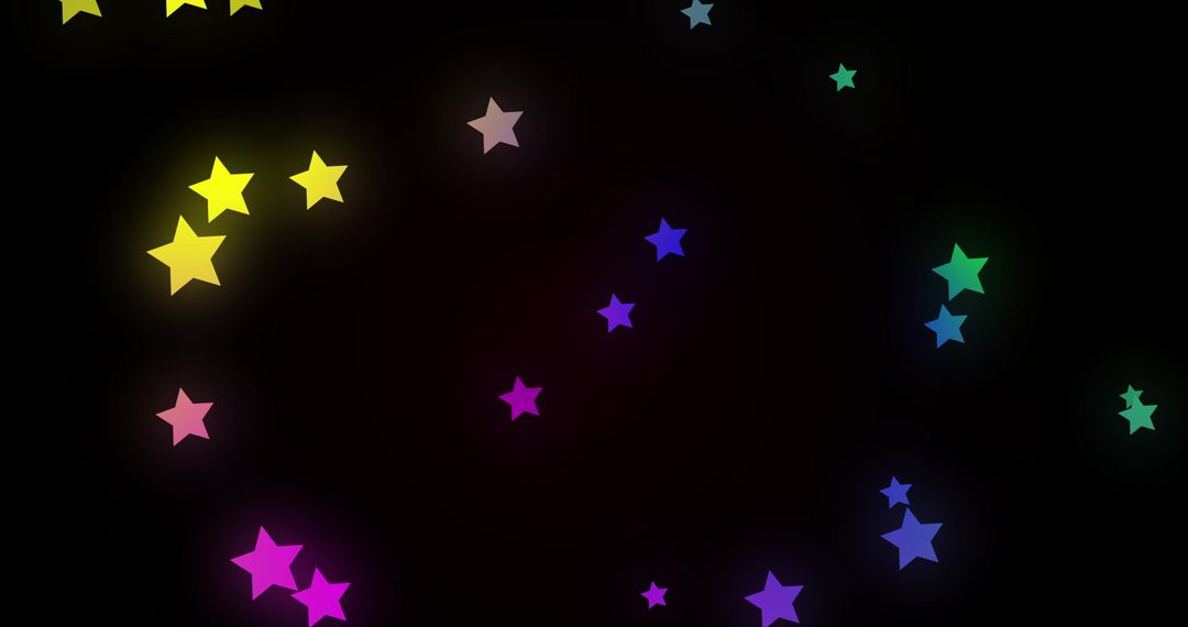 Vibrant Multicolored Stars in Hypnotic Motion on Dark Background