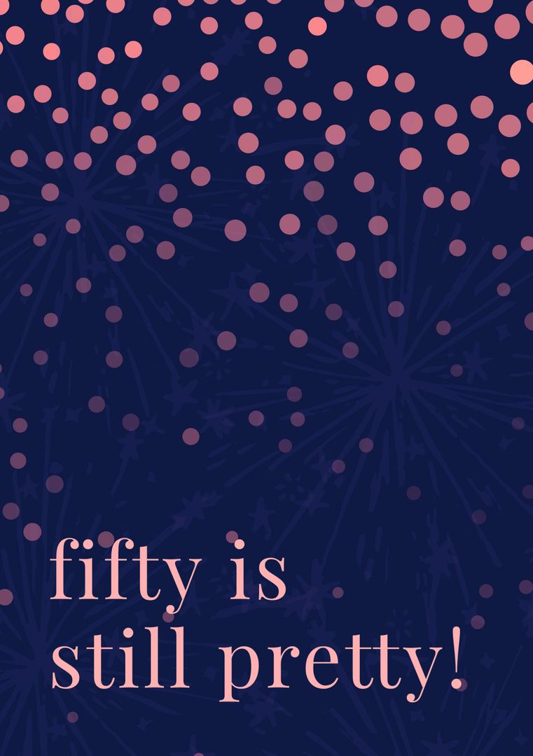 Fifty Celebration with Festive Fireworks Design