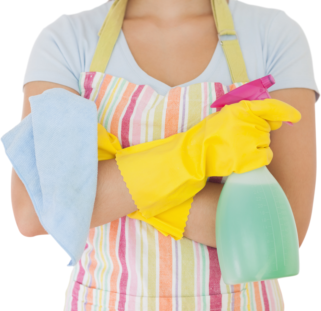 Transparent Figure of Woman Holding Cleaning Spray and Cloth for Housekeeping - Download Free Stock Images Pikwizard.com