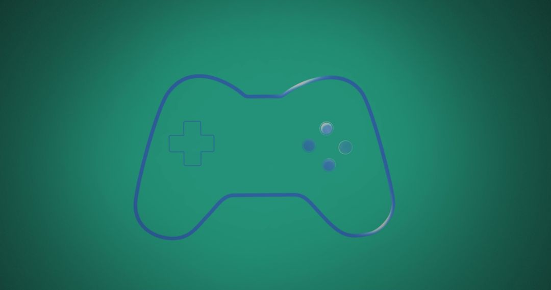 Abstract Gamepad Icon on Vibrant Green Background - Free Images, Stock Photos and Pictures on Pikwizard.com