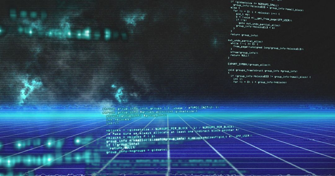 Programming Code Over Digital Grid with Data Visualization - Free Images, Stock Photos and Pictures on Pikwizard.com