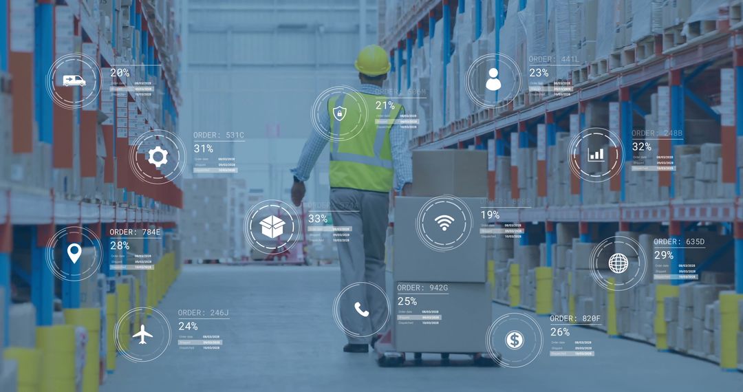 Warehouse Logistics with Digital Integration Visualization