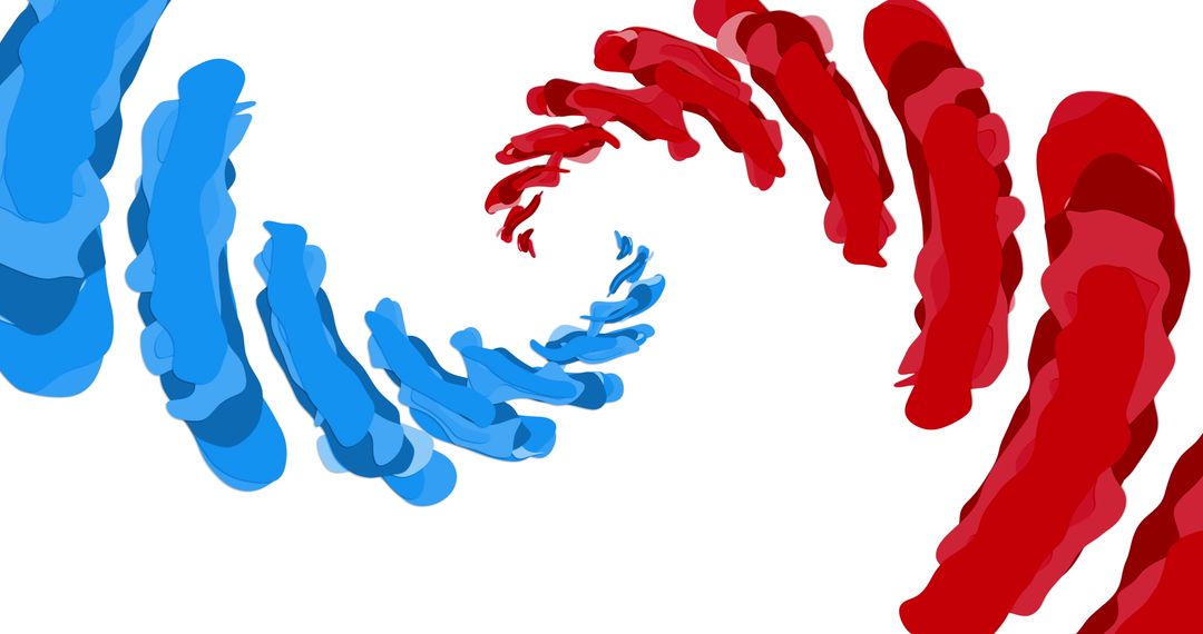 Swirling Red and Blue Stripes Creating Hypnotic Spiral