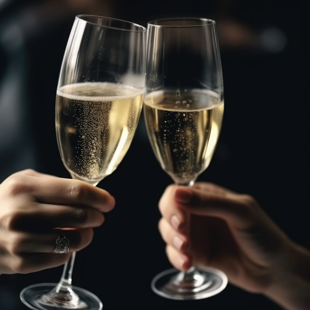 Close-up of Two People Toasting Champagne Glasses - Free Images, Stock Photos and Pictures on Pikwizard.com