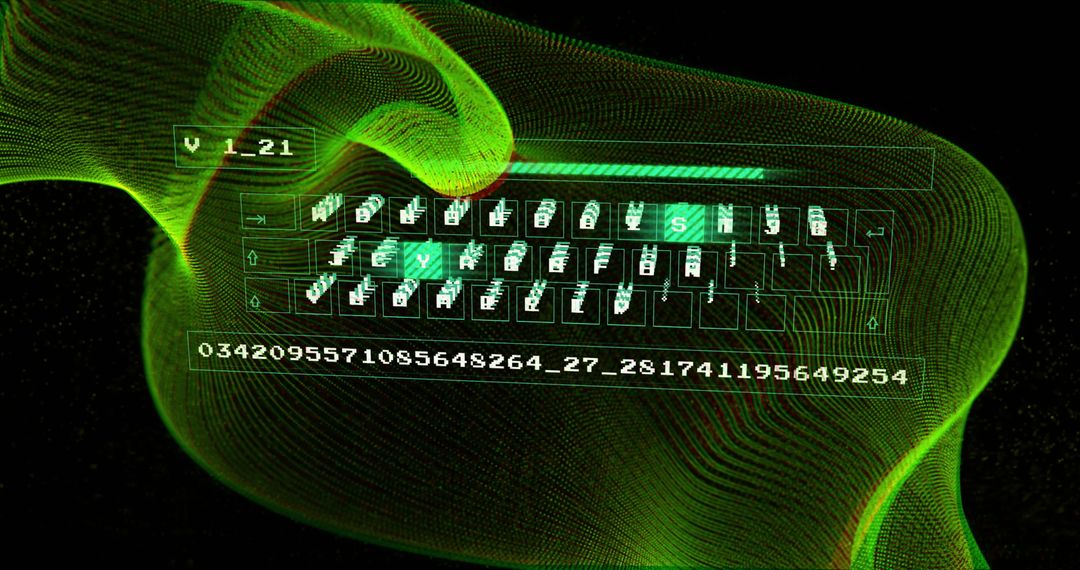 Futuristic Digital Data Streams with Glowing Interface