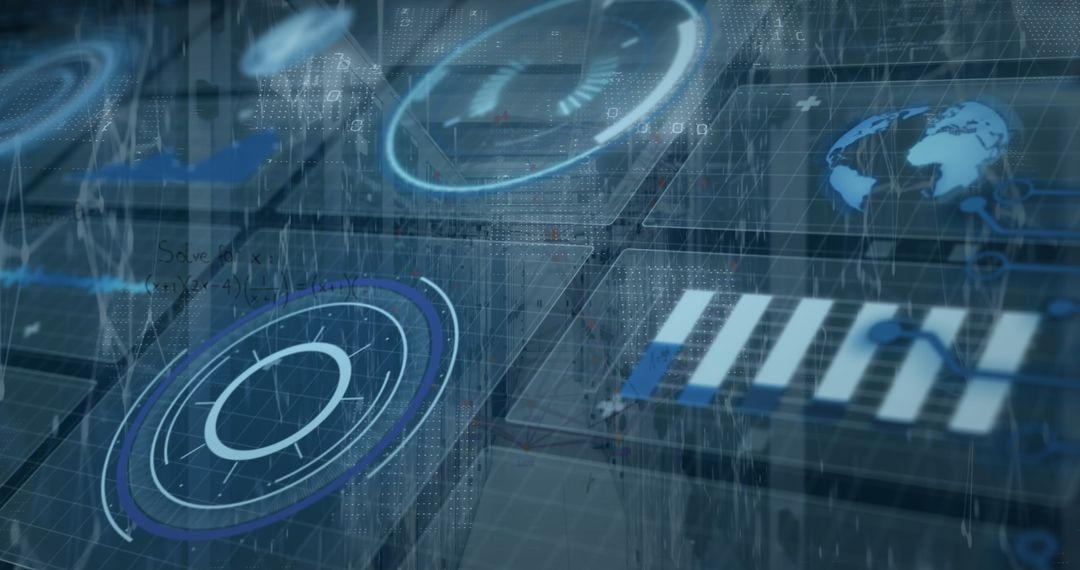 Futuristic Interface with Global Data Networking Graphic