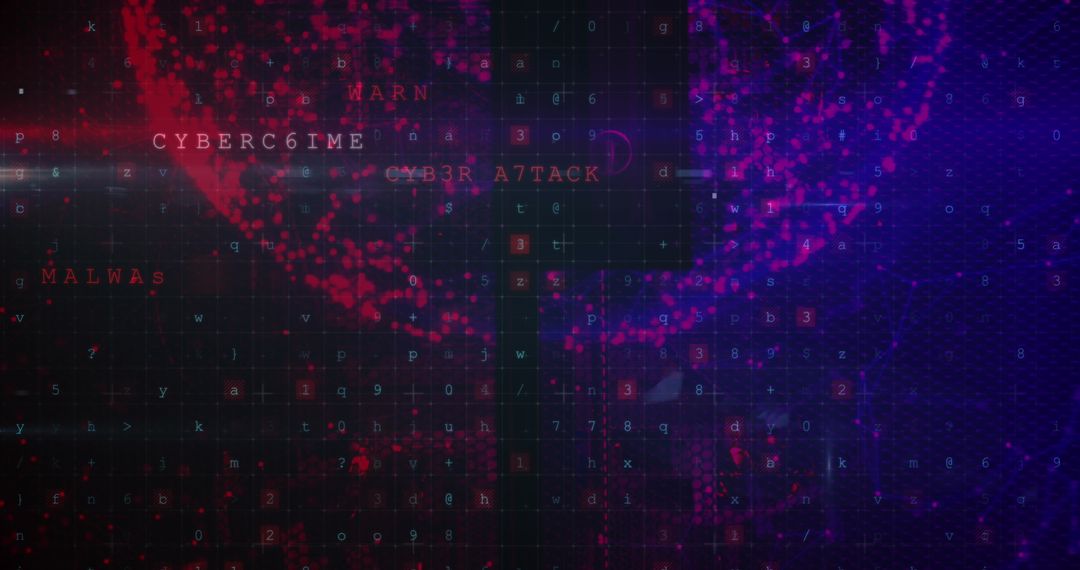 Digital Security Concept with Cybercrime Warning on Blue and Red Background