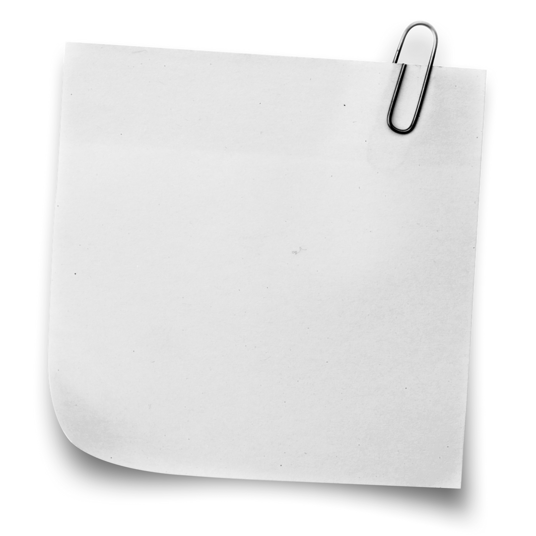 White Transparent Sticky Note with Paper Clip Attached on Black Background - Download Free Stock Images Pikwizard.com