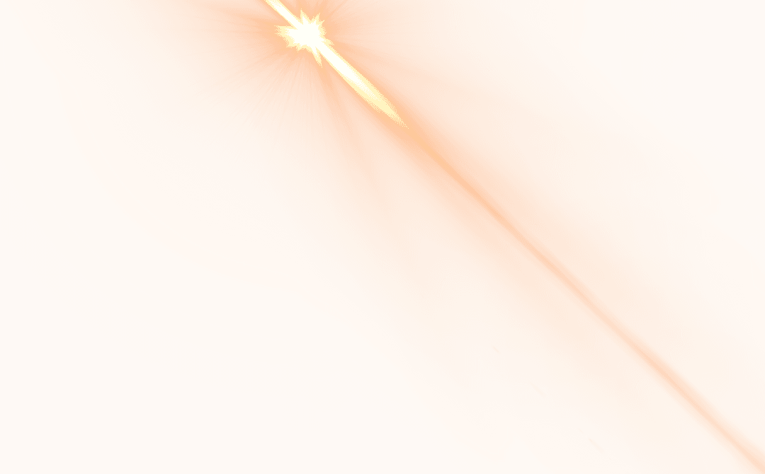 Bright Diagonal Light Trail on Transparent Orange Background