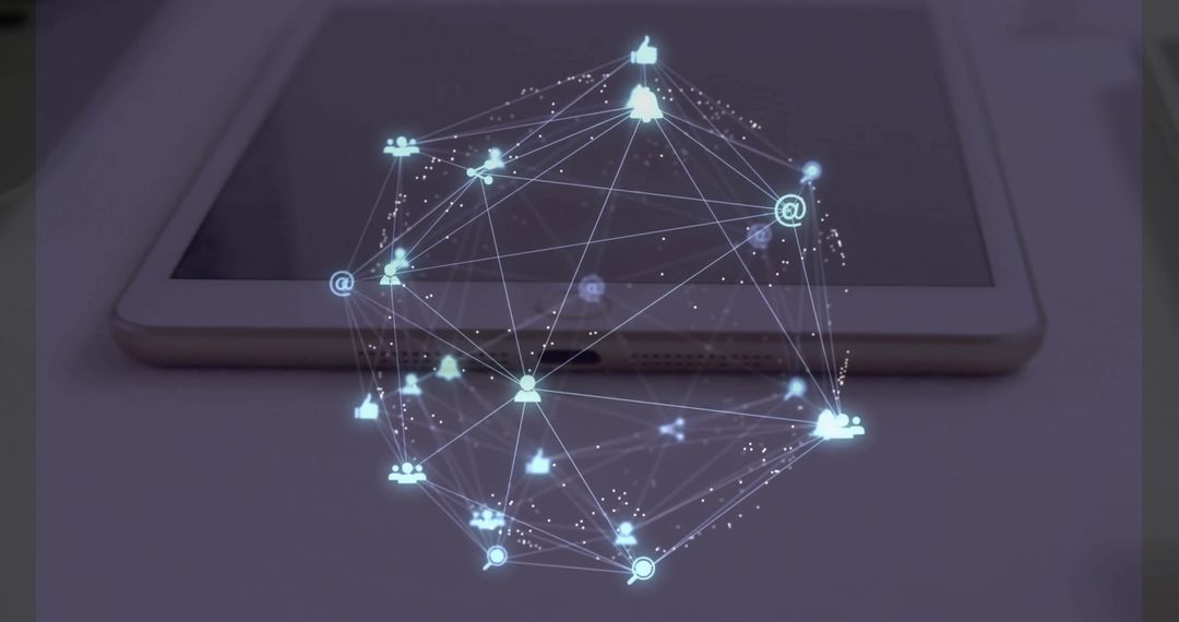 Digital Network Interface Displayed Over Tablet Device