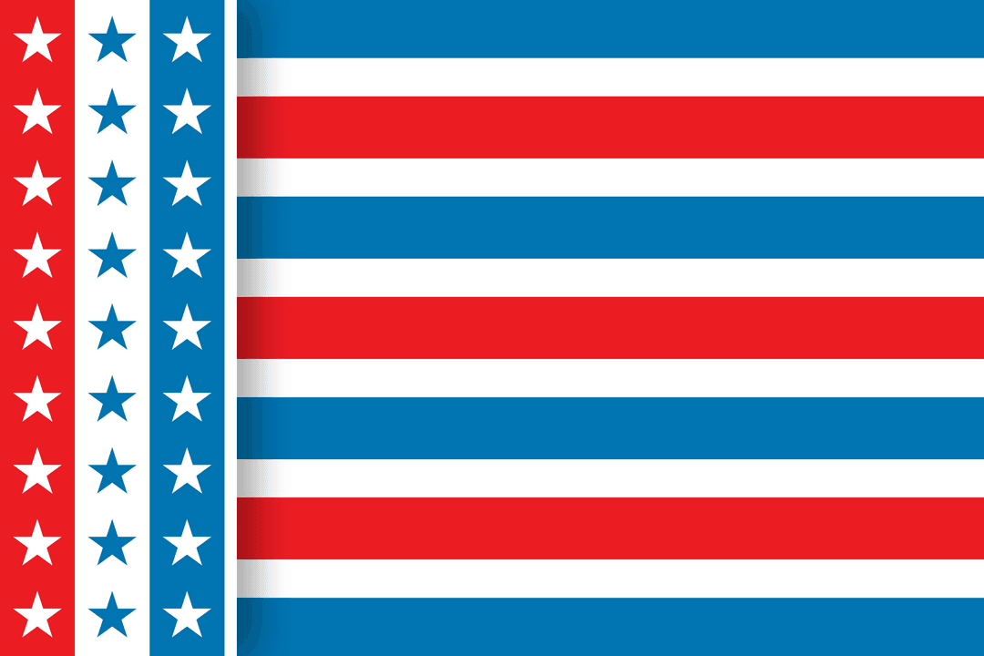 American Flag Pattern, Stars and Stripes, Transparent Background