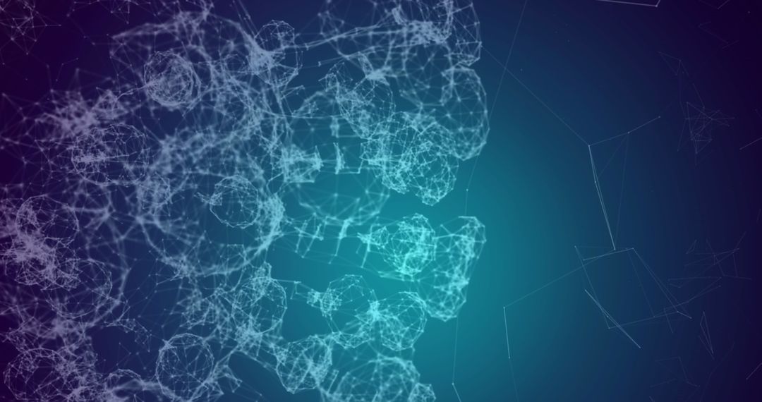 Abstract Network of Connections on Blue Gradient Background