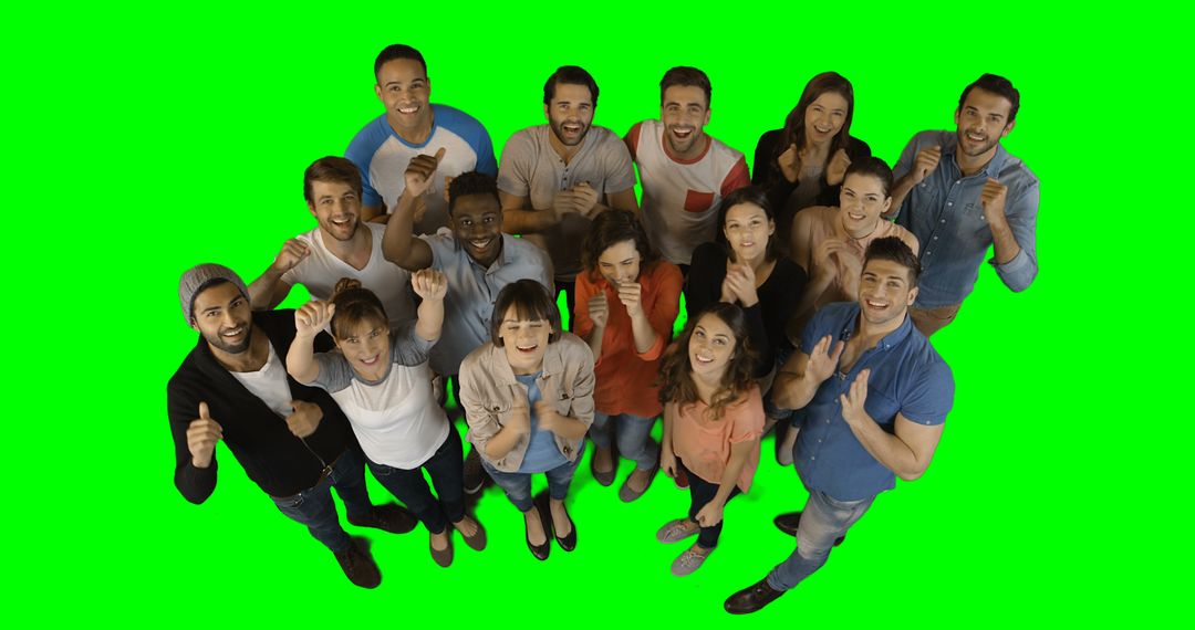 Diverse Group of Friends Celebrating and Smiling with Green Screen Background - Free Images, Stock Photos and Pictures on Pikwizard.com