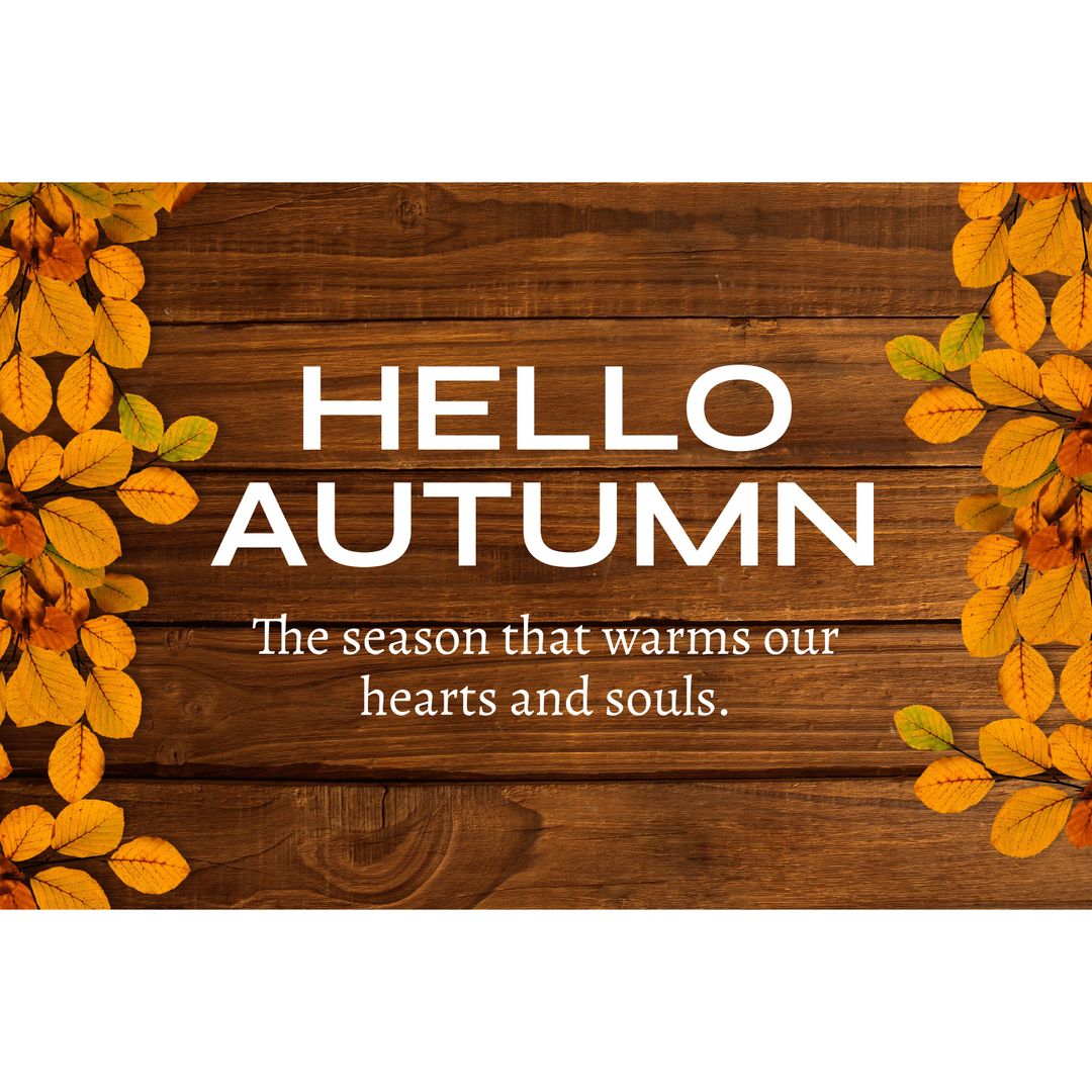 Autumn Greeting Card with Festive Seasonal Leaves