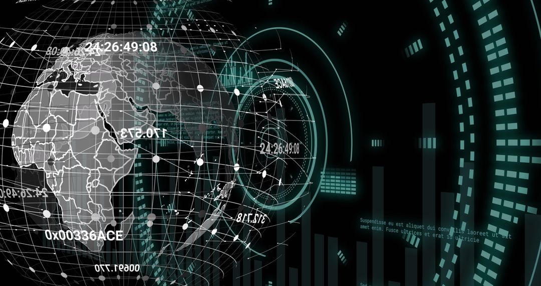 Global Network Data Analysis with Digital Interface - Free Images, Stock Photos and Pictures on Pikwizard.com