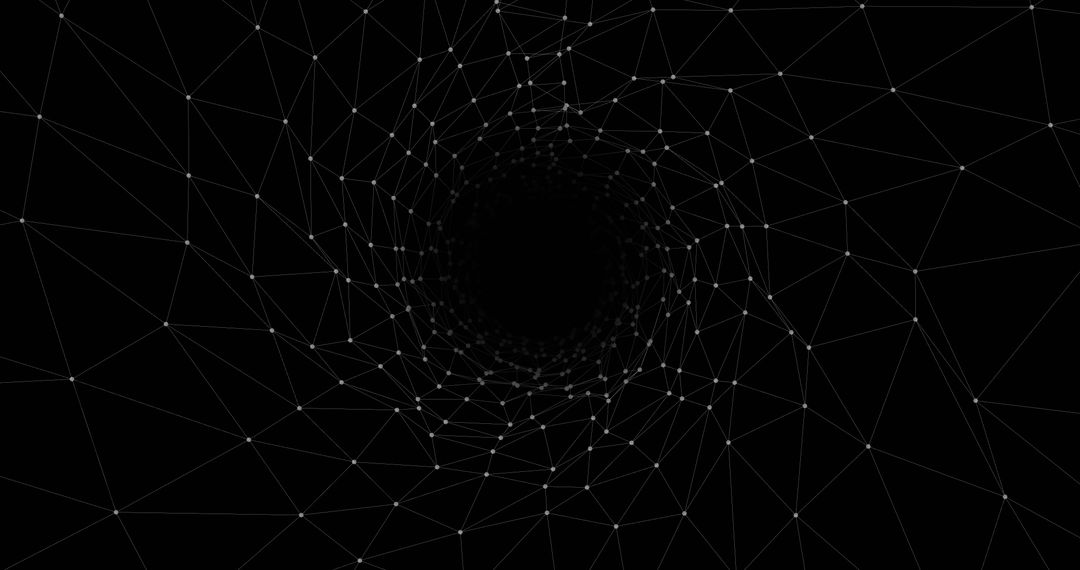 Futuristic Digital Tunnel on Black Background